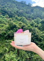 CC101 - Crystal Scented Candle Collection - Rose Quartz + Ruby Corundum