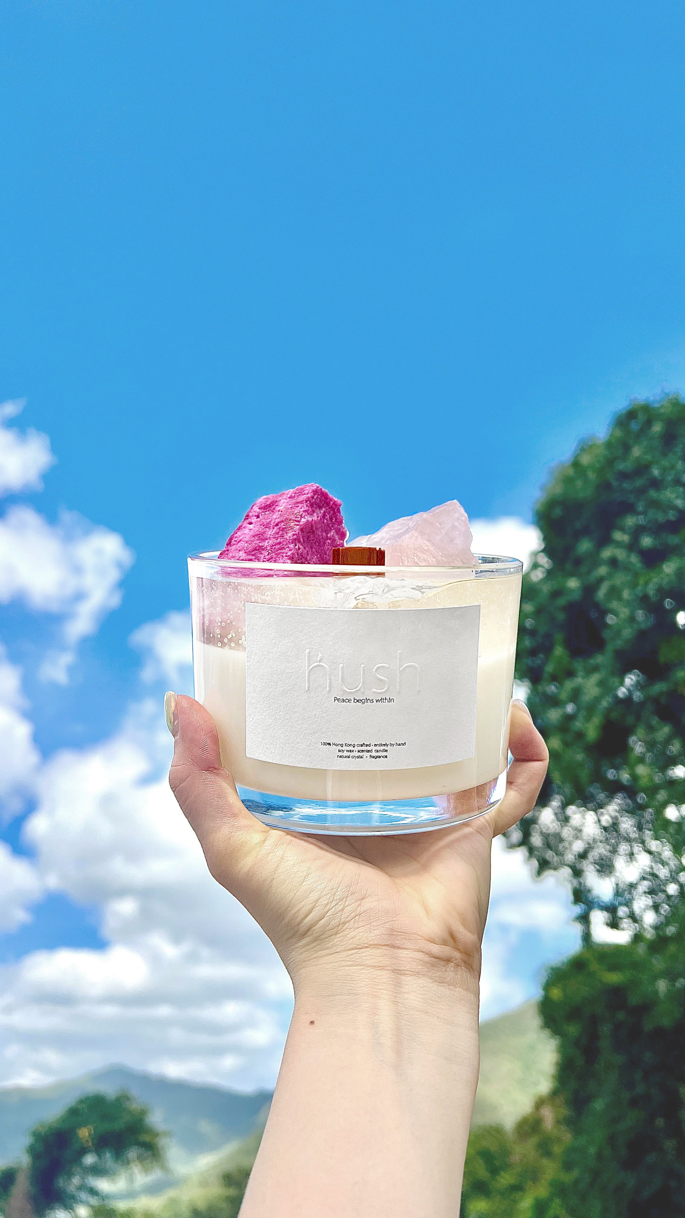 CC101 - Crystal Scented Candle Collection - Rose Quartz + Ruby Corundum