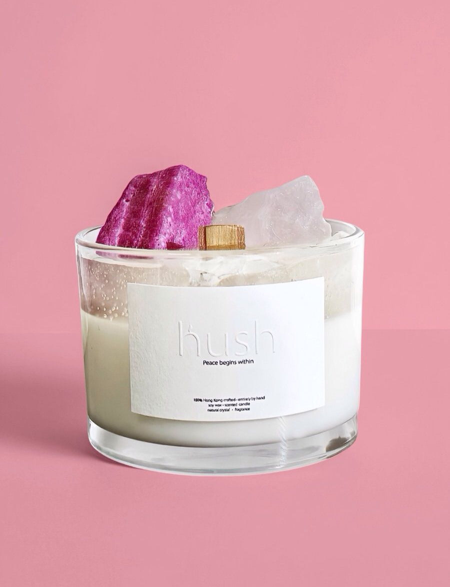 CC101 - Crystal Scented Candle Collection - Rose Quartz + Ruby Corundum