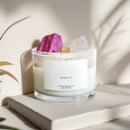 CC101 - Crystal Scented Candle Collection - Rose Quartz + Ruby Corundum