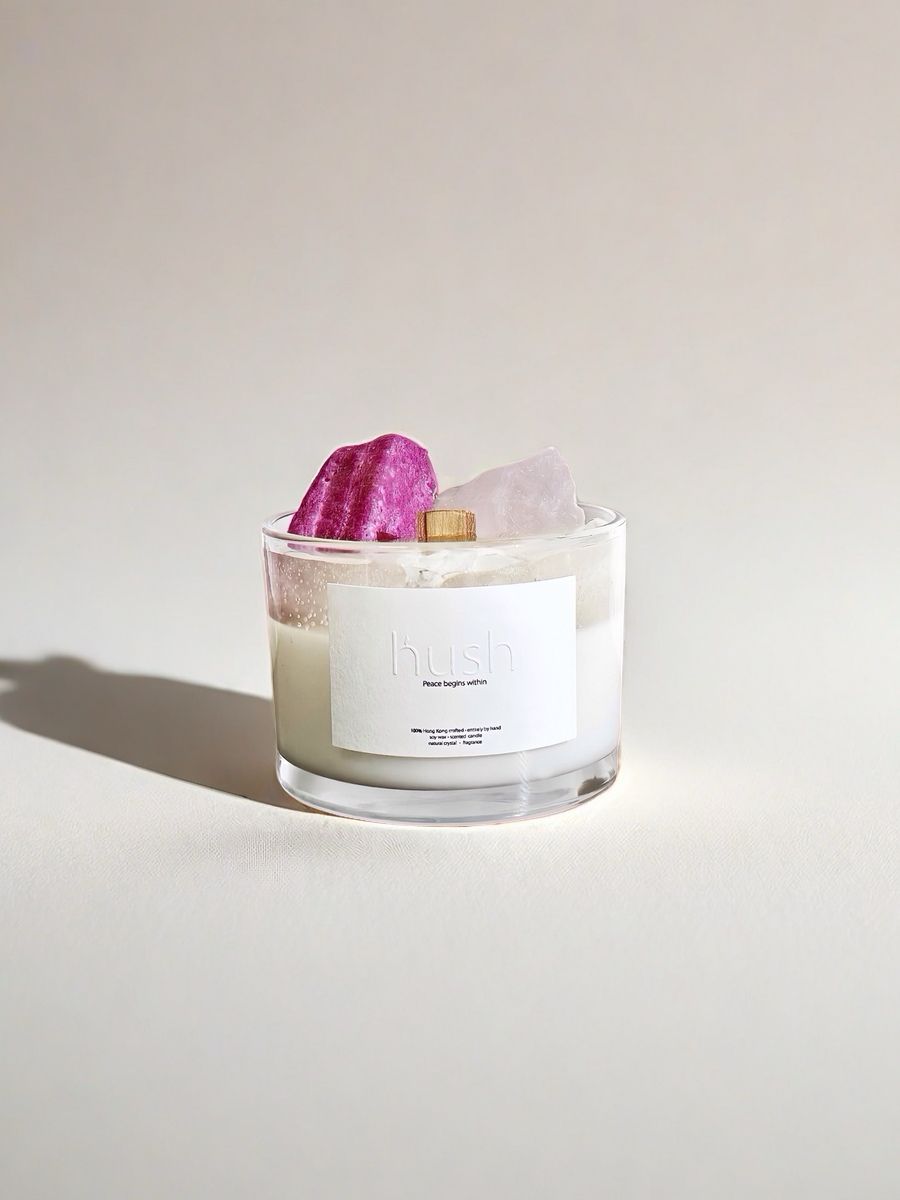 CC101 - Crystal Scented Candle Collection - Rose Quartz + Ruby Corundum
